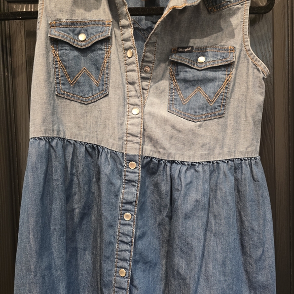 Wrangler Blue Denim Kids Dress - Picture 1 of 8